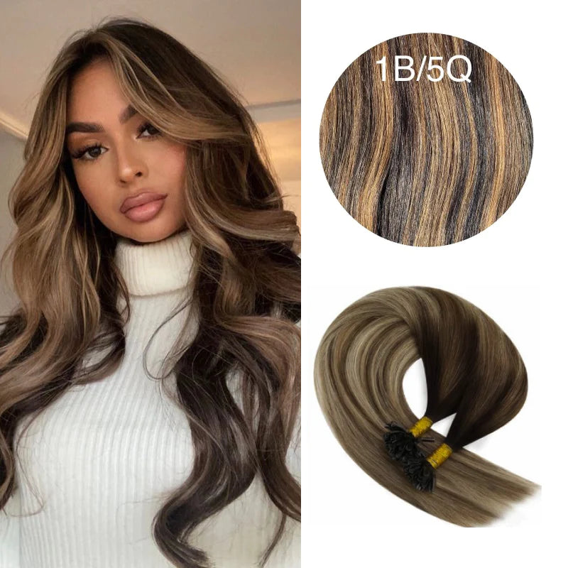 GVA Hair Extensions Hot Fusion 22 Inch With Keratin Bonding Straight 25 pcs Per Pack