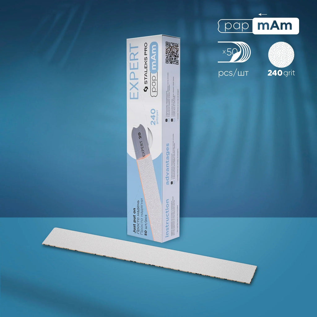 Staleks Pro Expert 22 papmAm Files for Straight Nail File White Disposable 50 pcs DFCE-22 White DFCE-22-240w