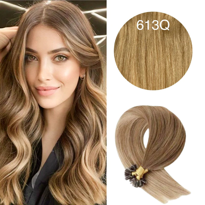 GVA Hair Extensions Hot Fusion 22 Inch With Keratin Bonding Straight 25 pcs Per Pack