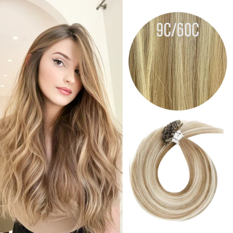 GVA Hair Extensions Hot Fusion 22 Inch With Keratin Bonding Straight 25 pcs Per Pack