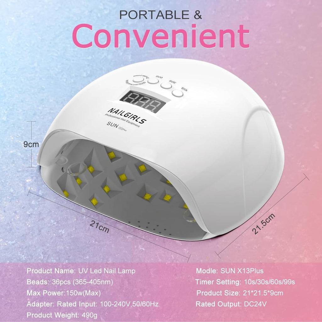 NAILGIRLS 150W UV LED Nail Lamp 36 LED Beads SUNX13Plus