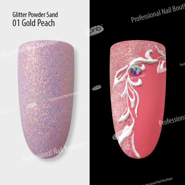 PNB Professional Nail Boutique Glitter Sand Powder 01 Gold Peach 1 g