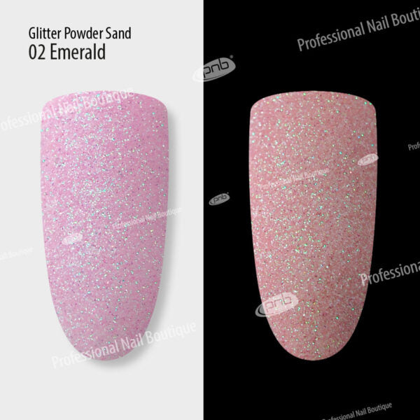 PNB Professional Nail Boutique Glitter Sand Powder 02 Emerald 1 g