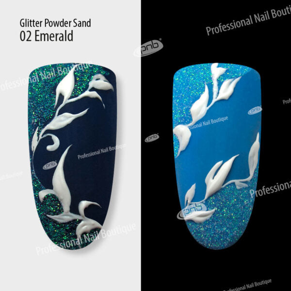 PNB Professional Nail Boutique Glitter Sand Powder 02 Emerald 1 g