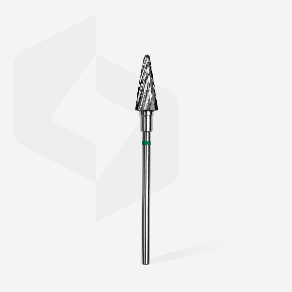 Staleks Pro Expert Carbide Nail Drill Bit Cone Green Head Diameter 6 mm Working Part 14 mm FT71G060/14