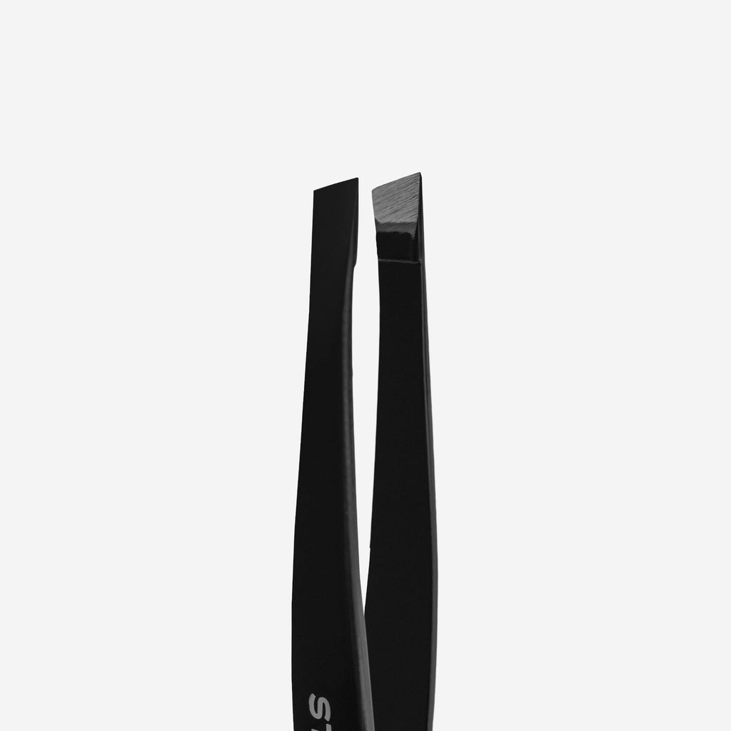 Staleks Pro Expert 11 Type 3b Eyebrow Tweezers Wide Slant Black TE-11/3b