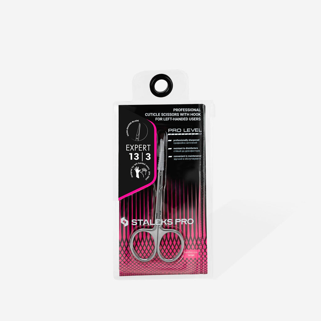 Staleks Pro Expert 13 Type 3 Cuticle Scissors with Hook for Left-Handed Users SE-13/3