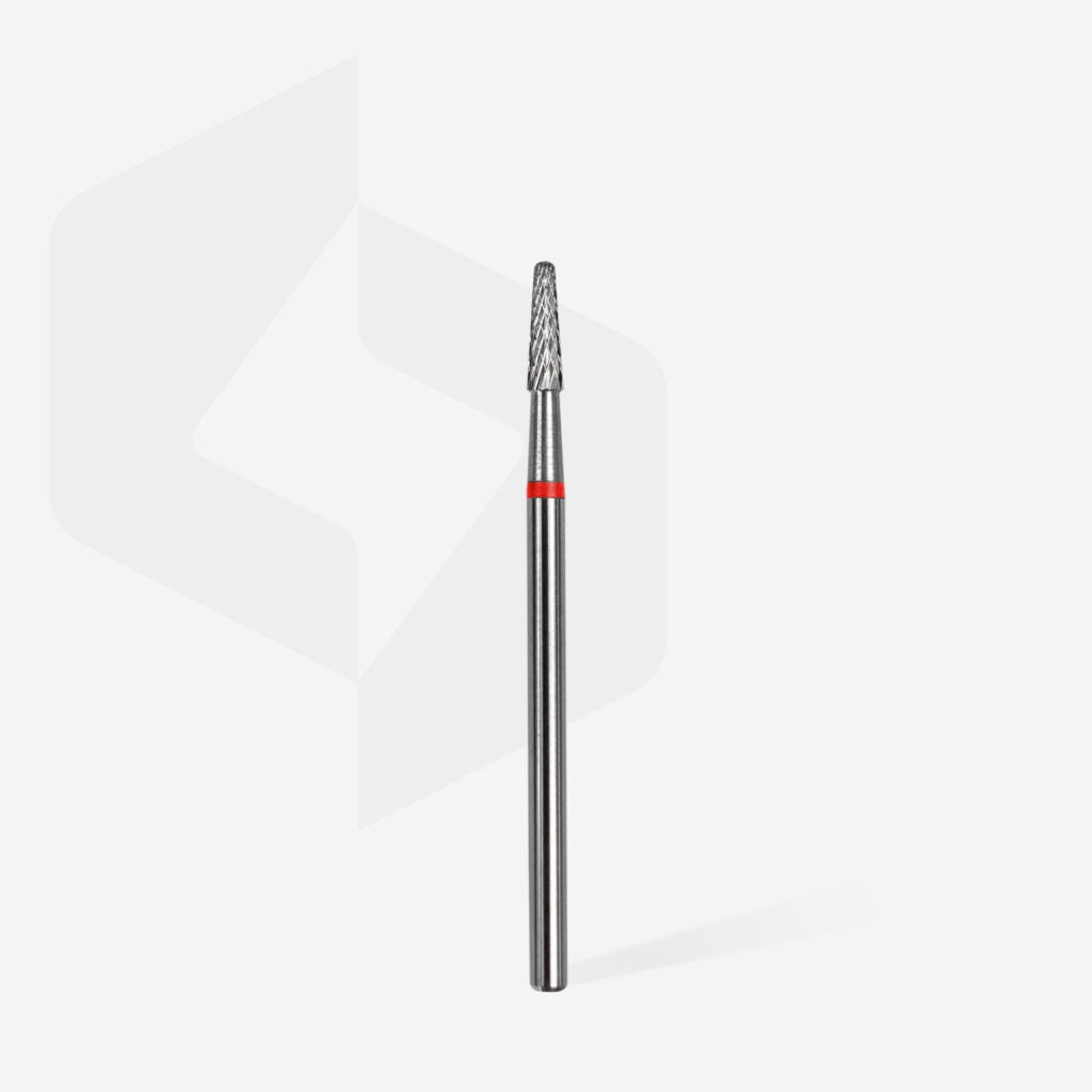 Staleks Pro Expert Carbide Nail Drill Bit Cone Red Head Diameter 2.3 mm Working Part 8 mm FT71R023/8