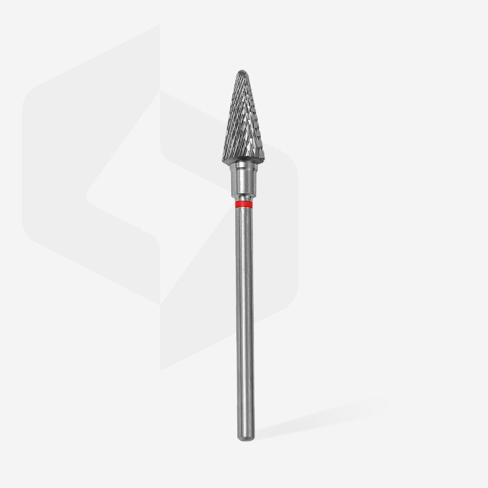 Staleks Pro Expert Carbide Nail Drill Bit Cone Red Head Diameter 6 mm Working Part 14 mm FT71R060/14