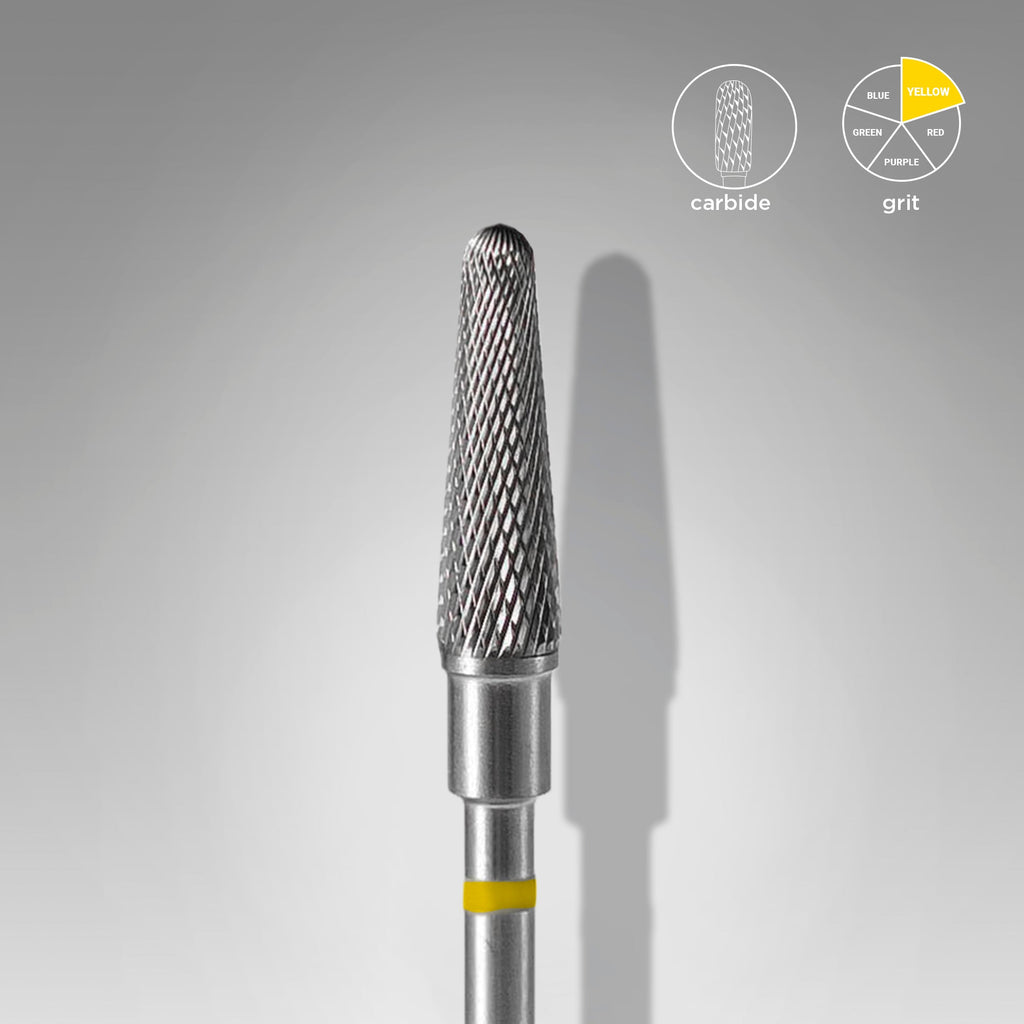 Staleks Pro Expert Carbide Nail Drill Bit Frustum Yellow Head Diameter 4 mm Working Part 13 mm FT70Y040/13