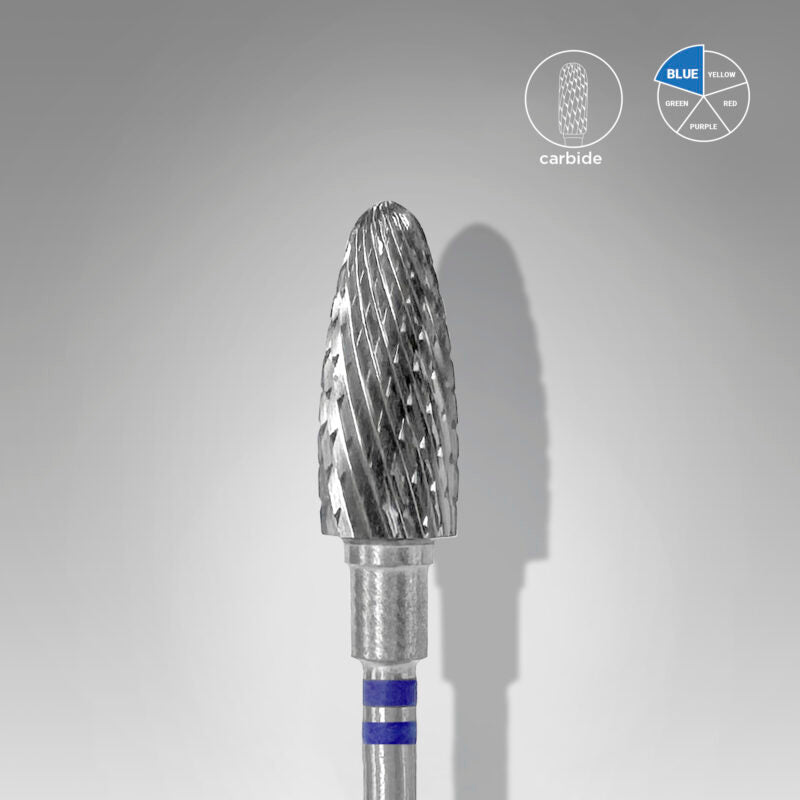 Staleks Pro Expert Carbide Nail Drill Nit for Left-Handed Users Corn Blue Head Diameter 6 mm Working Part 14 mm FT91B060/14