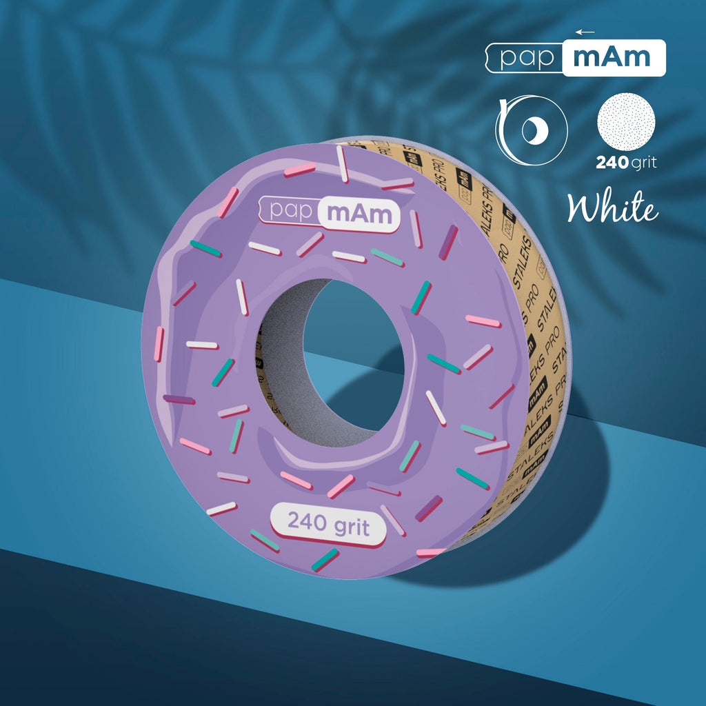 Staleks Pro Expert papmAm White Disposable Abrasive Tape (Without Plastic Case) ATSC-240w White