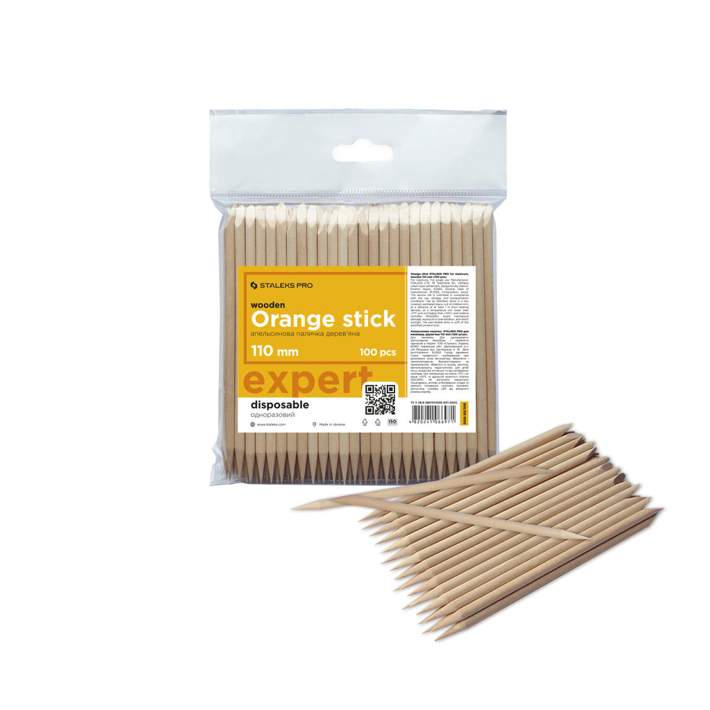 Staleks Pro Orange Stick for Manicure Wooden 110 mm 100 pcs DOS-30/100