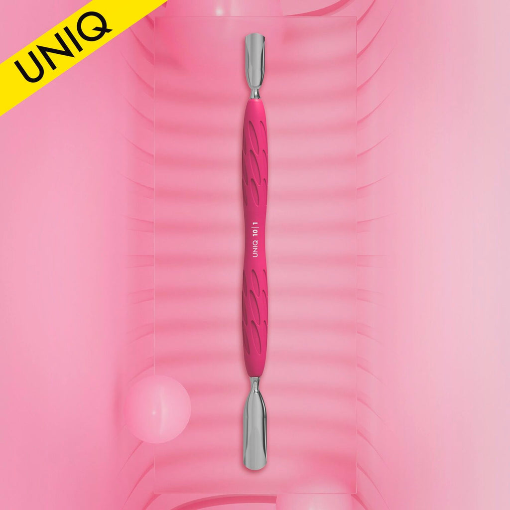 Staleks Pro UNIQ 10 TYPE 1 Gummy Manicure Pusher with Silicone Handle Wide Rounded Pusher + Narrow Rounded Pusher PQ-10/1