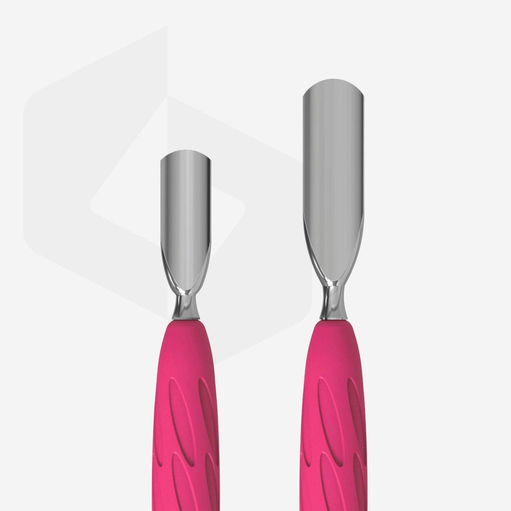 Staleks Pro UNIQ 10 TYPE 1 Gummy Manicure Pusher with Silicone Handle Wide Rounded Pusher + Narrow Rounded Pusher PQ-10/1