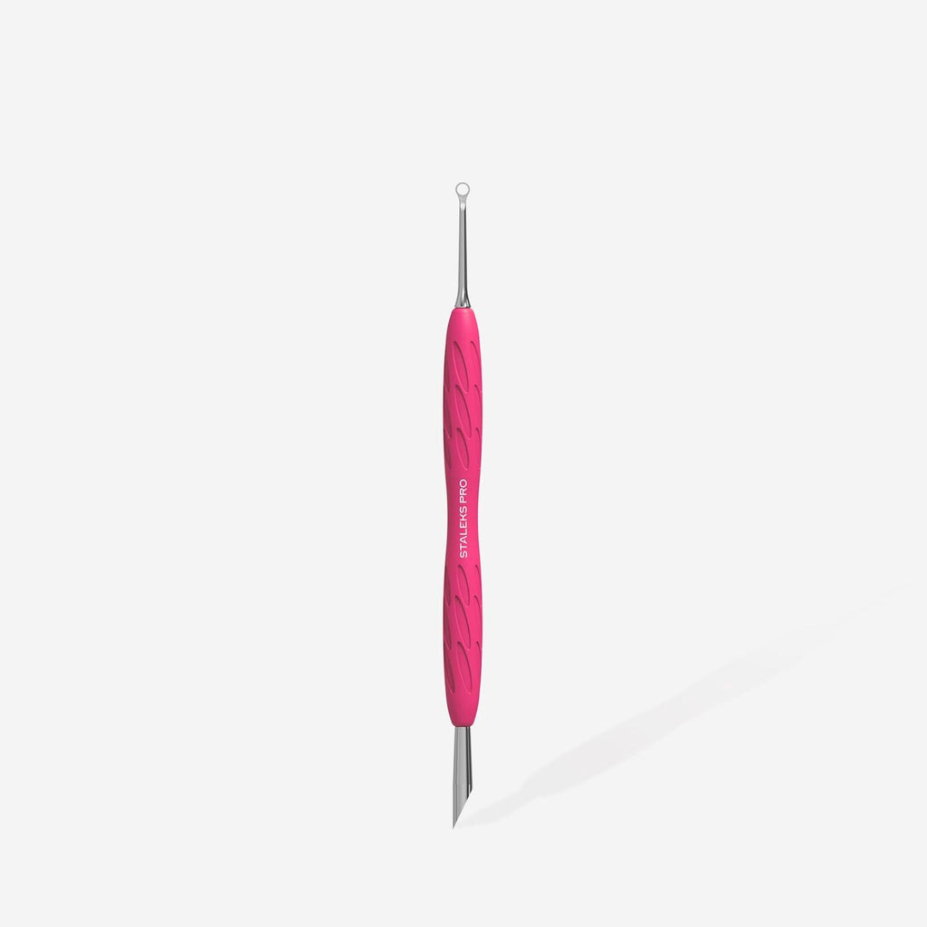 Staleks Pro UNIQ 11 TYPE 2 Gummy Manicure Pusher with Silicone Handle Slanted Pusher + Ring PQ-11/2