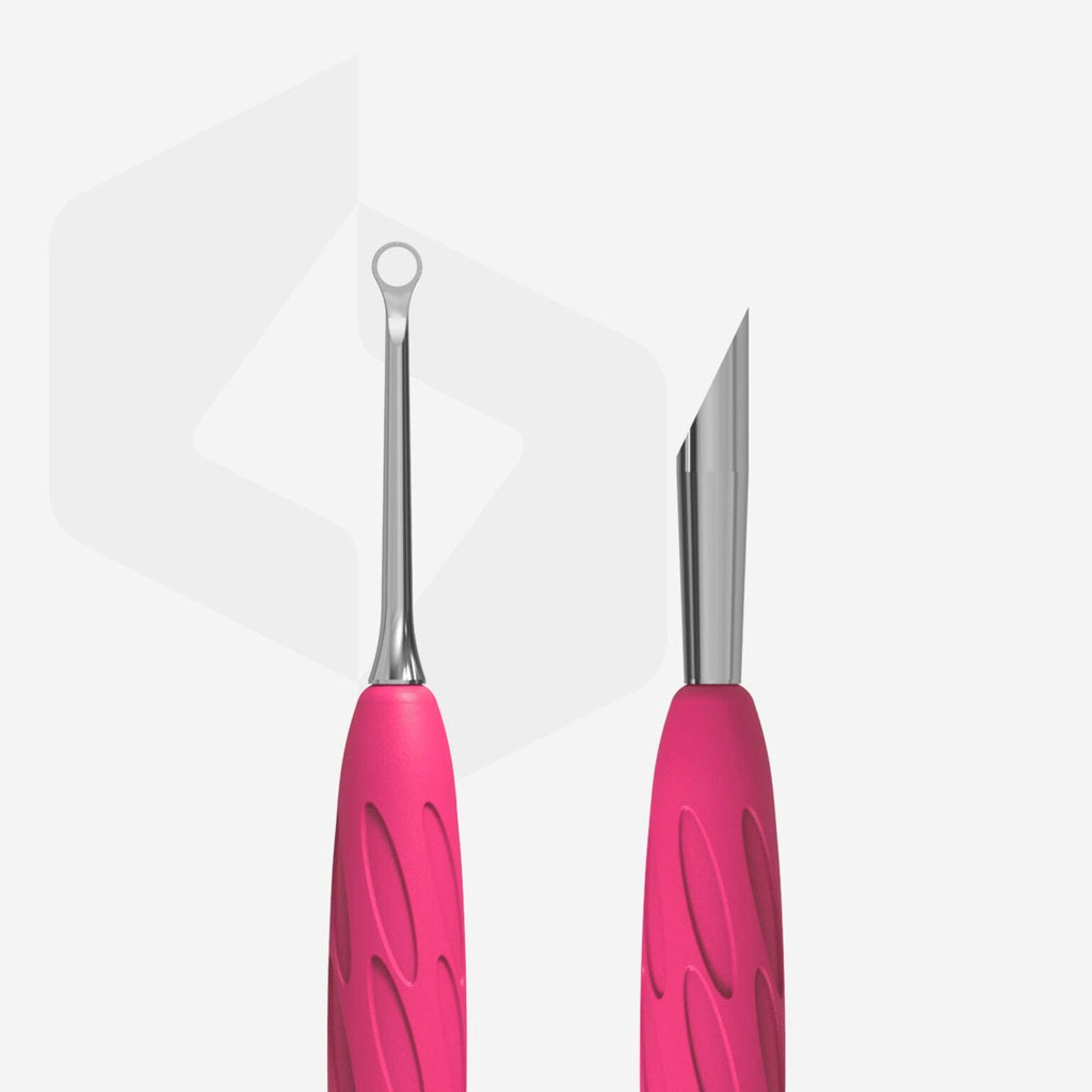 Staleks Pro UNIQ 11 TYPE 2 Gummy Manicure Pusher with Silicone Handle Slanted Pusher + Ring PQ-11/2