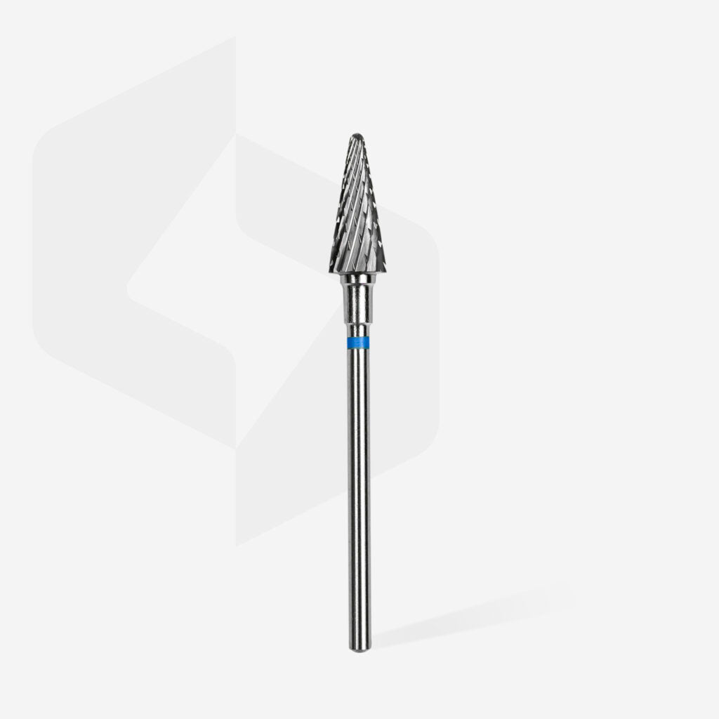 Staleks Pro Expert Carbide Nail Drill Bit Cone Blue Head Diameter 6 mm Working Part 14 mm FT71B060/14
