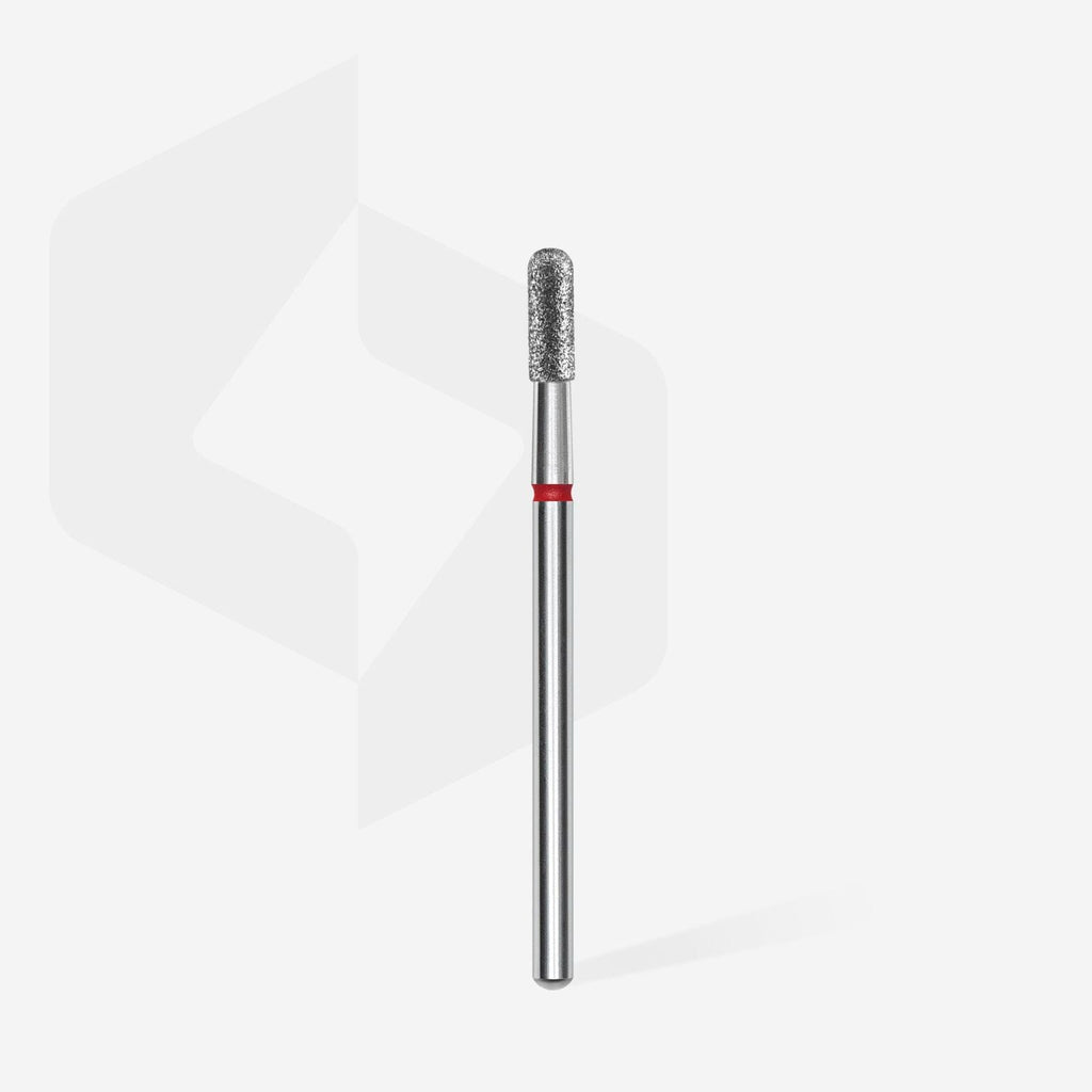 Staleks Pro Expert Diamond Nail Drill Bit Rounded Cylinder Red Head Diameter 2.3 mm Working Part 6.5 mm FA30R023/6.5