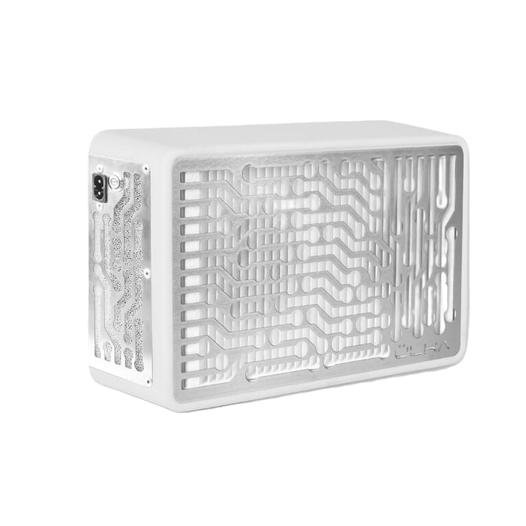 ULKA Tabletop Nail Dust Collector Nano White with Silver Grill