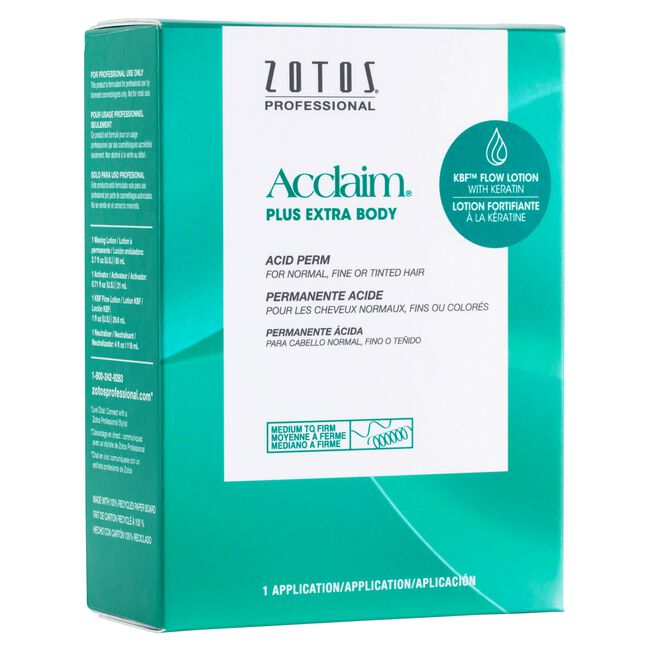 Zotos Acclaim Medium to Fine Plus Extra Body Acid Perm for Normal Fine or Tinted Hair