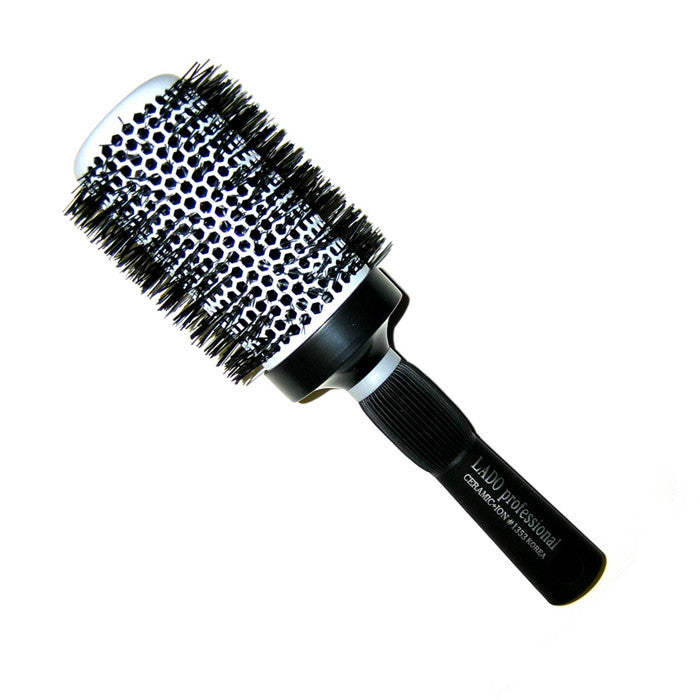 Lado Light Grey Ceramic and Ionic Hot Curling Brush 3 inch 1353