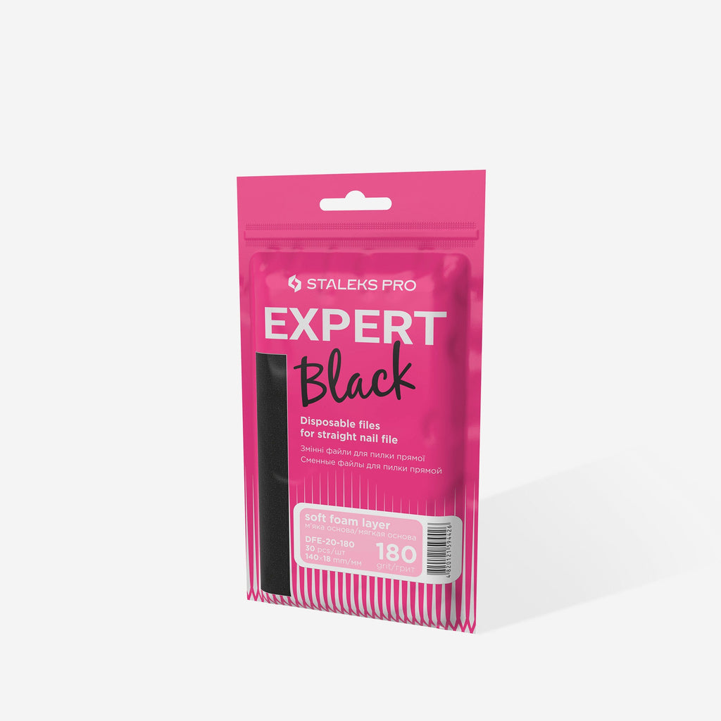 Staleks Pro Expert 20 Refill Pads for Straight Nail File (Soft Base) Black 30 pcs DFE-20-180