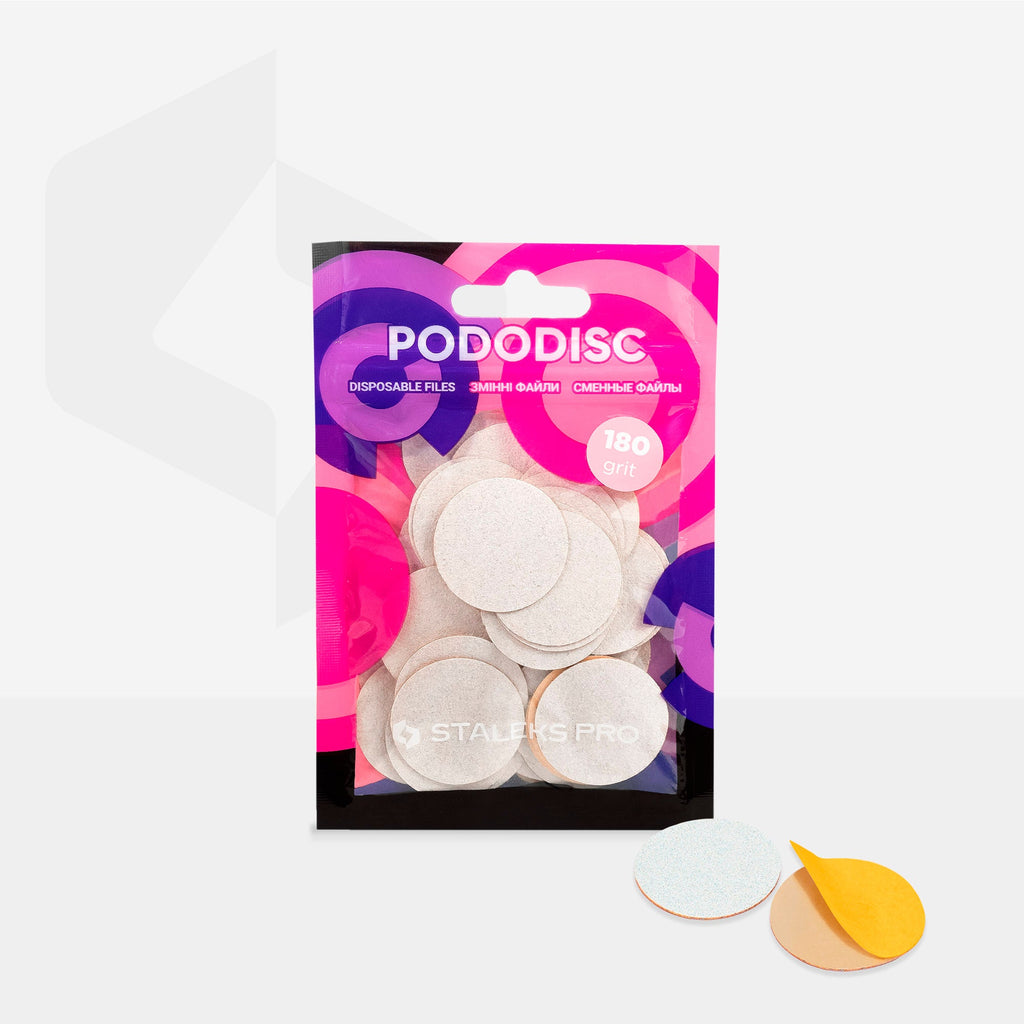 Staleks Pro L White Refill Pads for Pedicure Disc Pododisc 50 pcs PDF-25-180w