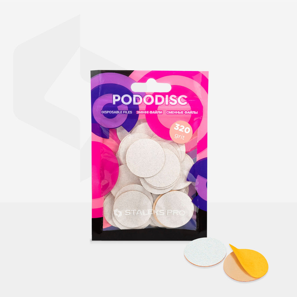 Staleks Pro L White Refill Pads for Pedicure Disc Pododisc 50 pcs PDF-25-320w