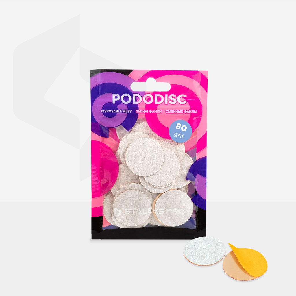 Staleks Pro L White Refill Pads for Pedicure Disc Pododisc 50 pcs PDF-25