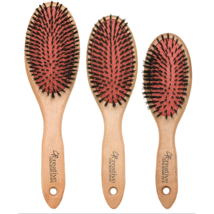 Creative Hair Tools Oak Eco-Friendly Boar Bristle Paddle Hair Brush CR6