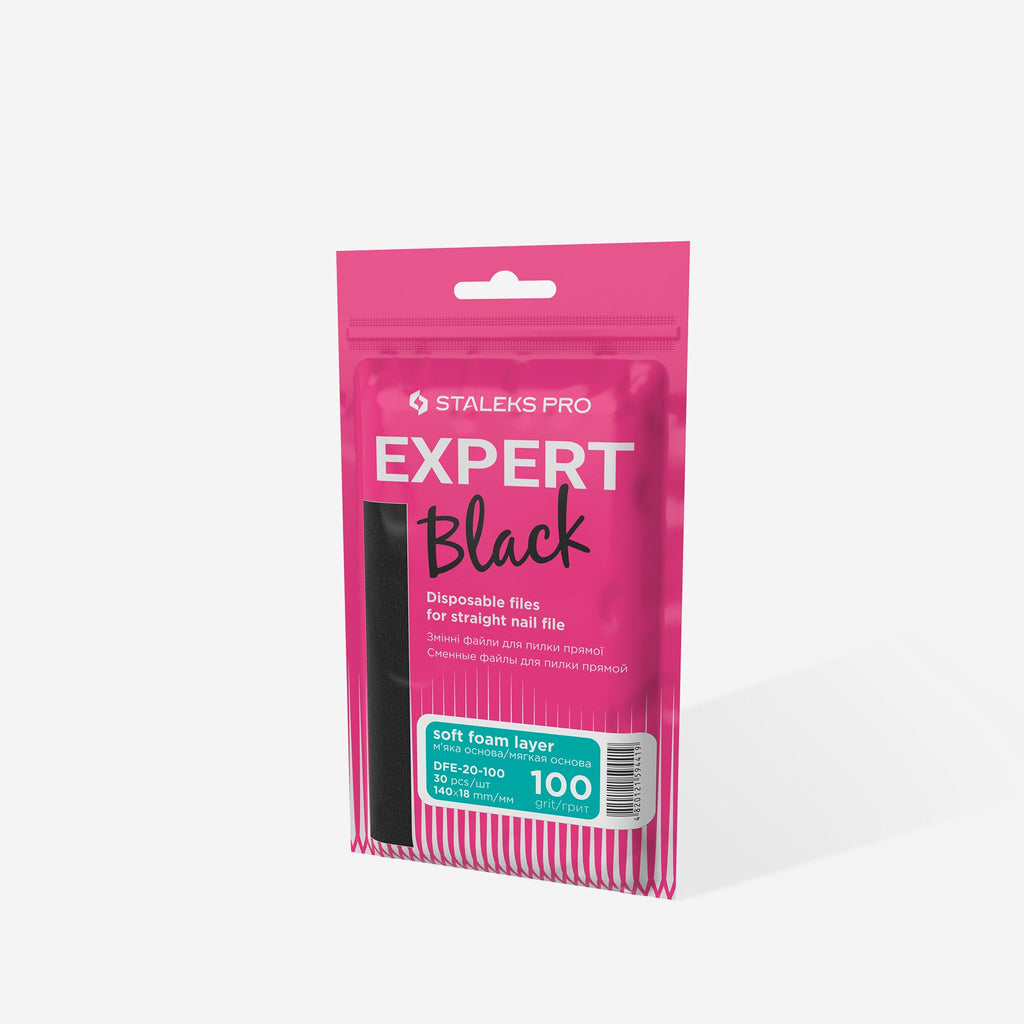 Staleks Pro Expert 20 Refill Pads for Straight Nail File (Soft Base) Black 30 pcs DFE-20