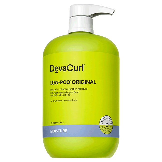 DevaCurl Low Poo Original Mild Lather Cleanser for Rich Moisture 32 oz