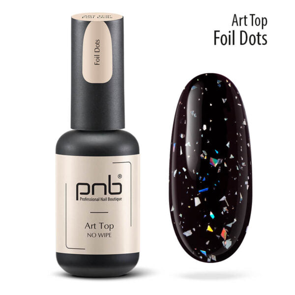 PNB Professional Nail Boutique UV/LED Art TOP Coat 0.28 oz Foil Dots