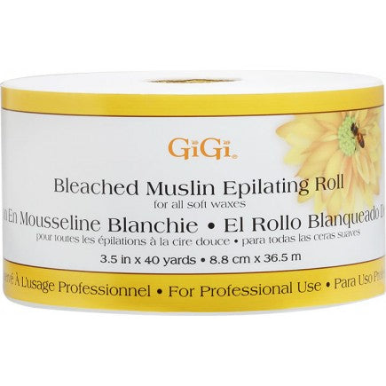 Gigi Bleached Muslin Epilating 3.5 Inch Wide X 40 Yards Roll 0650