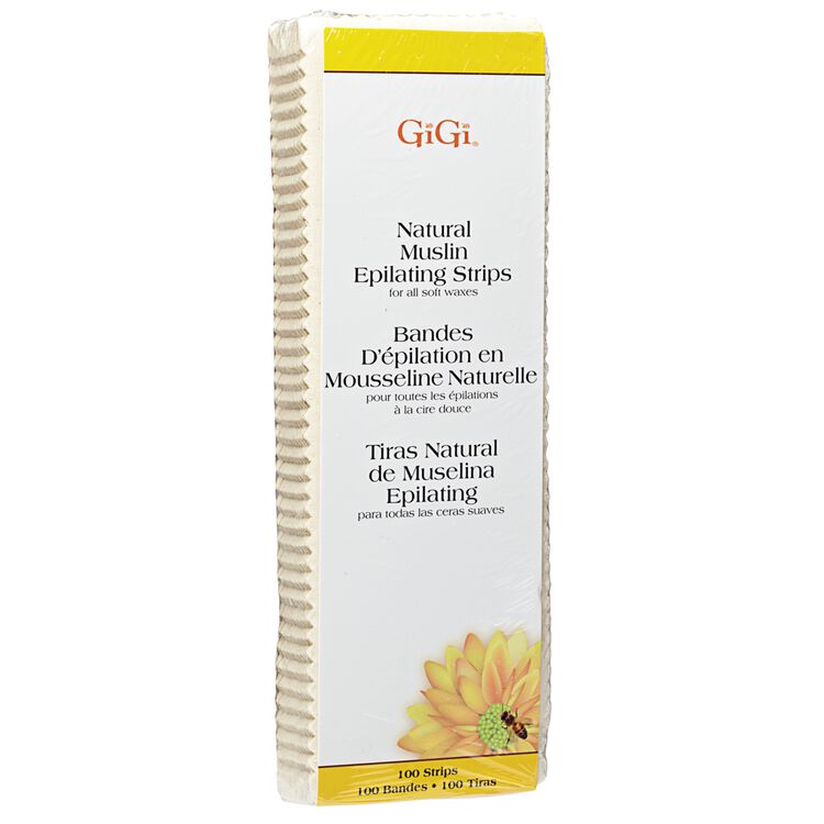 Gigi Natural Muslin Epilating Strips Large 3 Inch x 9 Inch 100 Pack 0610