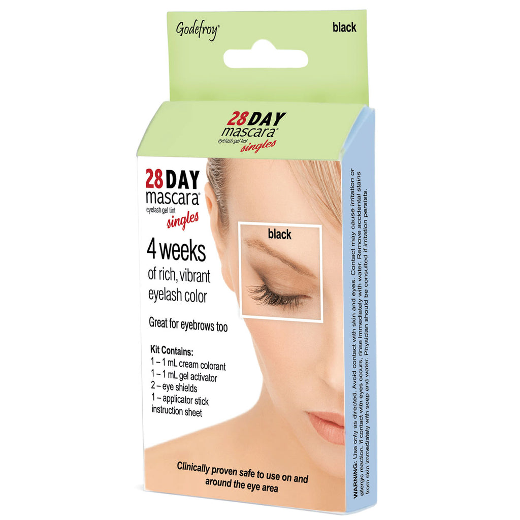 Godefroy 28 Day Mascara Permanent Eyelash Singles Application Tint Kit Black