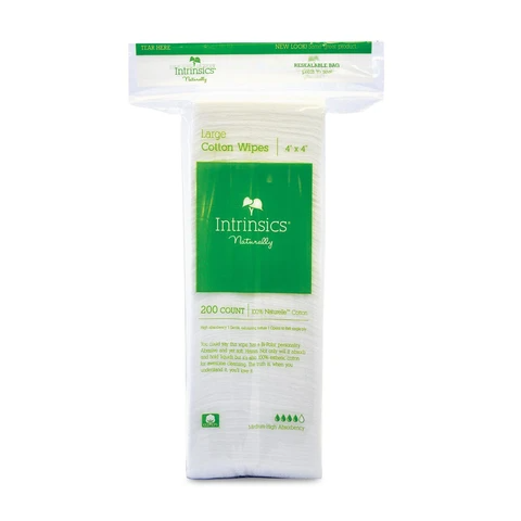 Intrinsics Large 100% Pure Cotton Esthetic Wipes 4x4