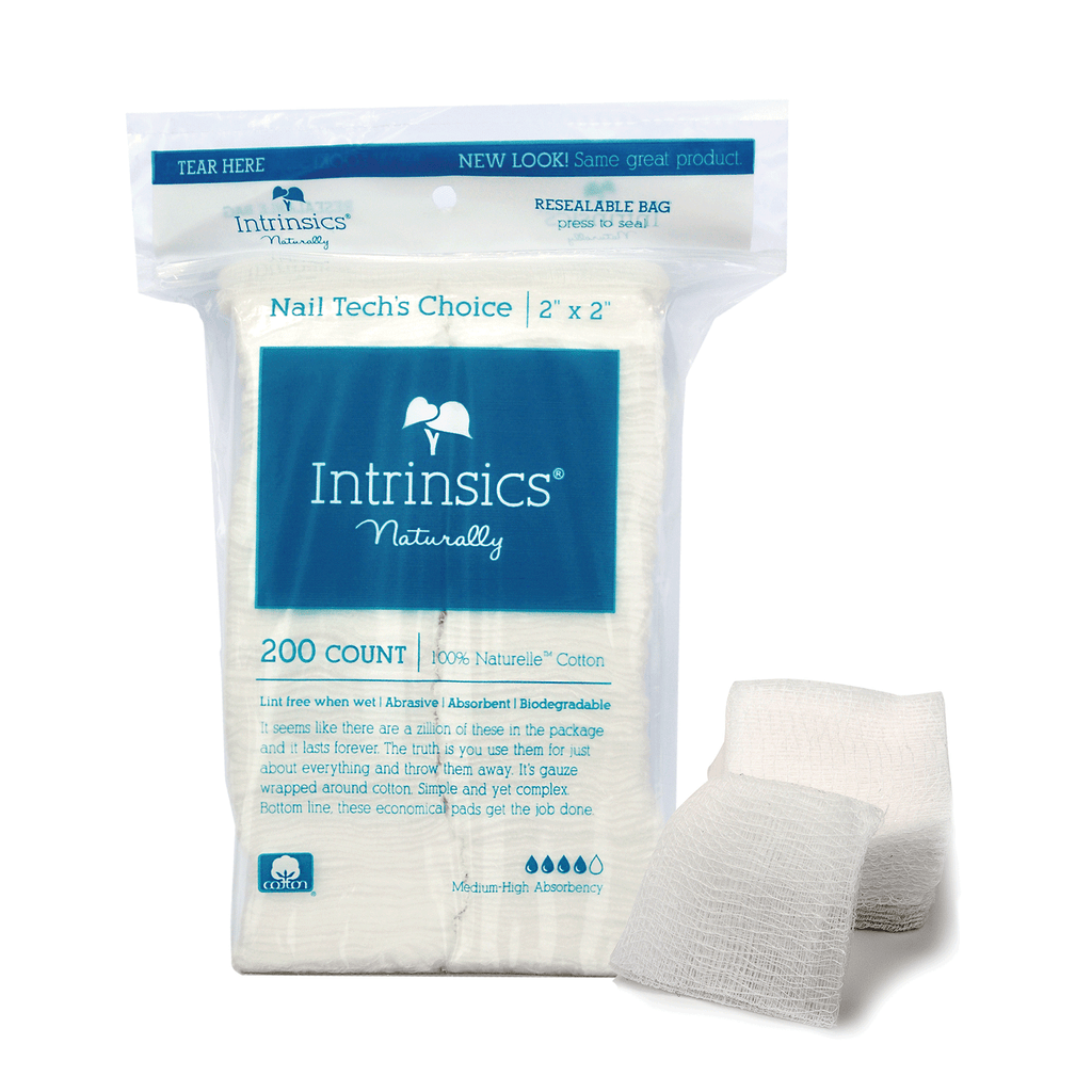 Intrinsics Nail Tech's Choice Cotton-Filled Gauze Wipe 2 Inch x 2 Inch 200 count