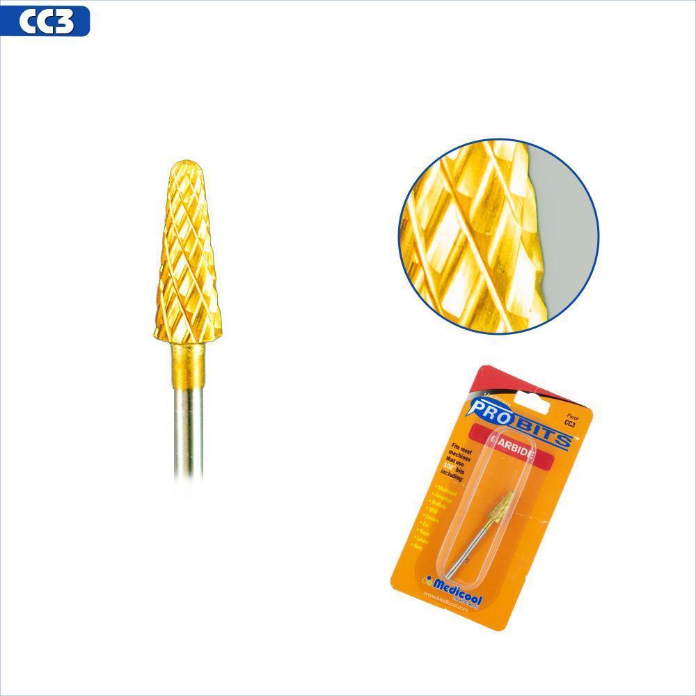 Medicool CC3 Gold Carbide Cone Bit for Nails