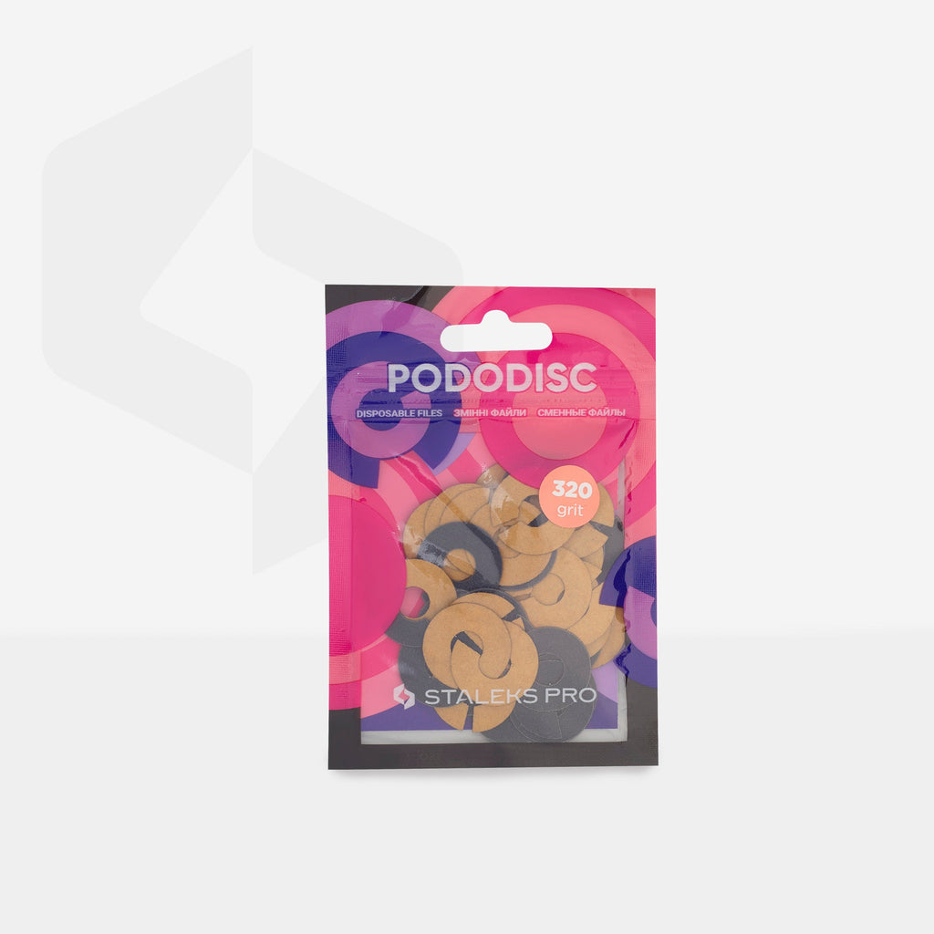Staleks Pro Expert Pododisc Ringlike Disposable Files Size M 20 mm Diameter Refill Pads for Pedicure Disc 50 pcs PDFR-20