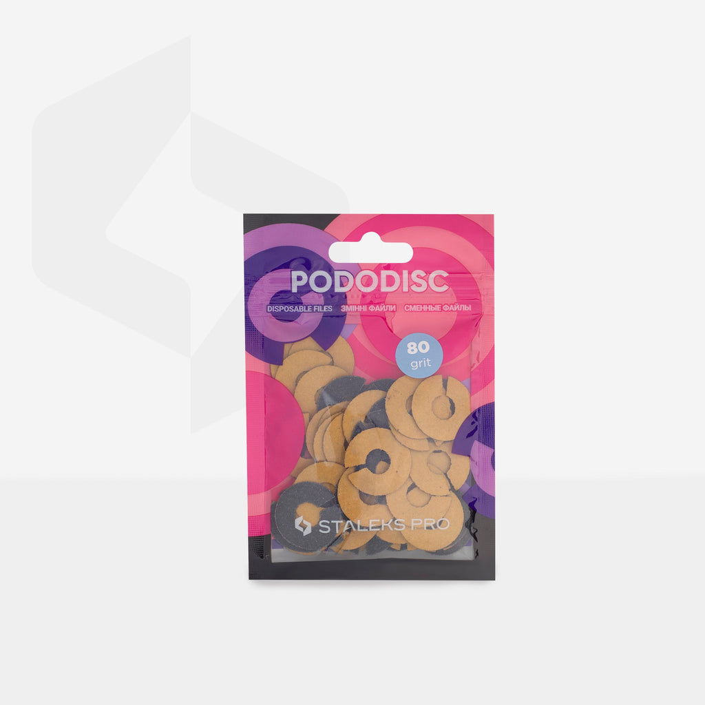 Staleks Pro Expert Pododisc Ringlike Disposable Files Size M 20 mm Diameter Refill Pads for Pedicure Disc 50 pcs PDFR-20