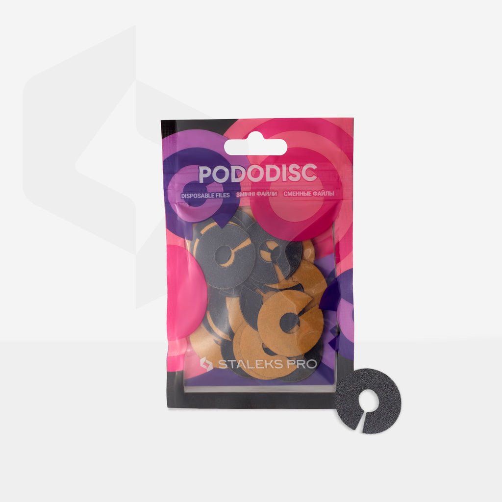 Staleks Pro Expert Pododisc Ringlike Disposable Files Size L 25 mm Diameter Refill Pads for Pedicure Disc 50 pcs PDFR-25