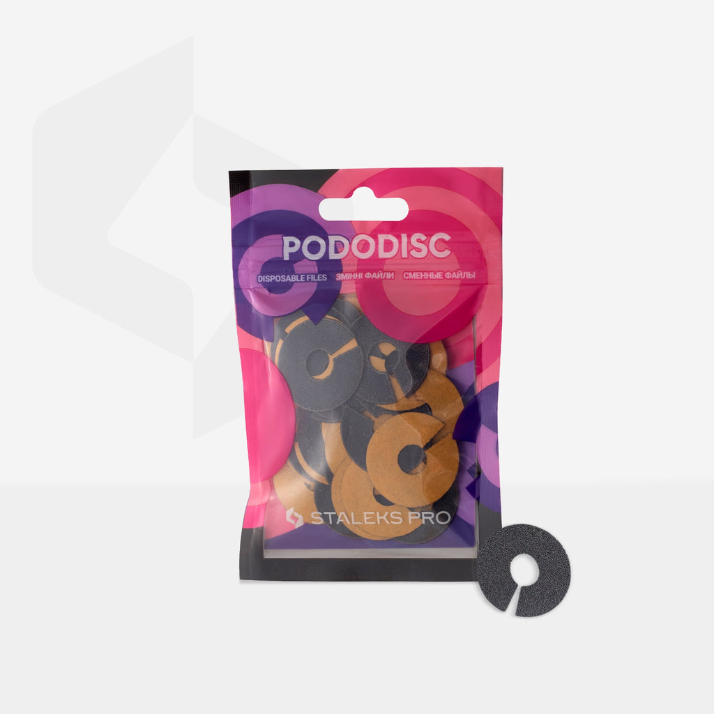 Staleks Pro Expert Pododisc Ringlike Disposable Files Size L 25 mm Diameter Refill Pads for Pedicure Disc 50 pcs PDFR-25