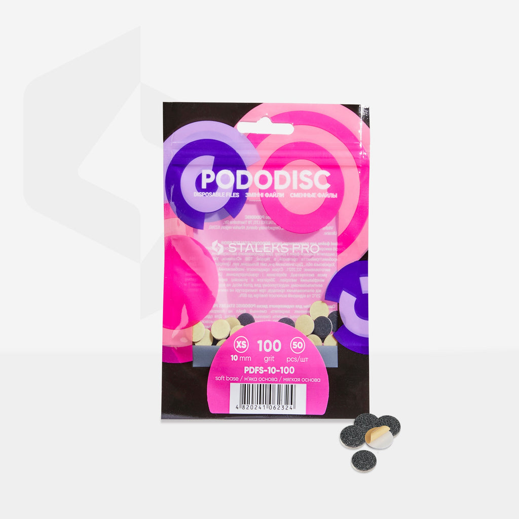 Staleks Pro XS Pododisc Disposable Files Soft Base for Pedicure Disc 10mm (50 pcs) PDFS-10