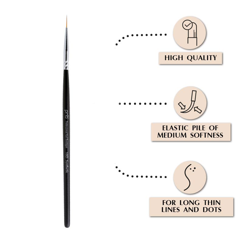 PNB Professional Nail Boutique Design Round Nylon Nail Art 10D. Brush 10 mm 001-s