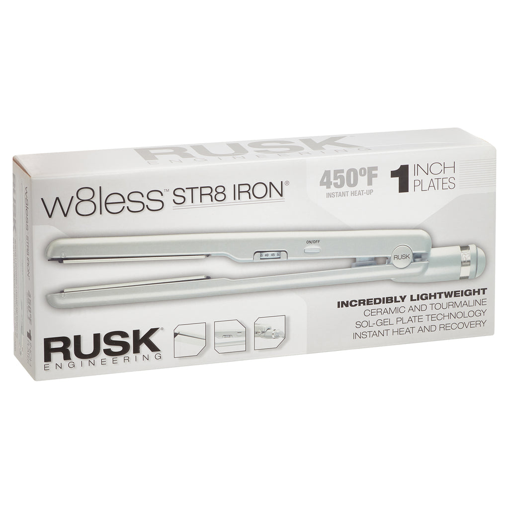 Rusk W8less Str8 Ceramic Tourmaline 1 Inch Flat Iron 450 F