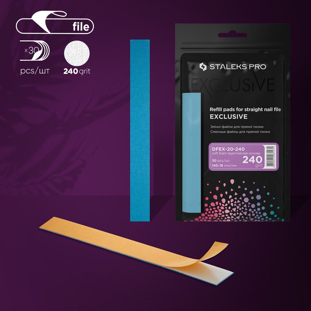 Staleks Pro Exclusive 20 Disposable Files for Straight Nail File (Soft Base) 100 grit (30 pcs) DFEX-20