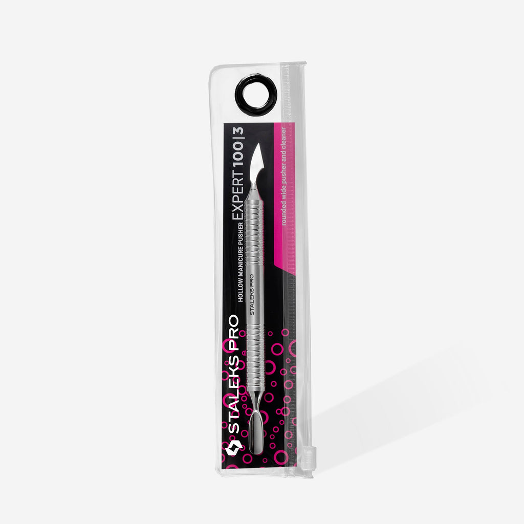 Staleks Pro Expert 100 Type 3 Hollow Manicure Pusher Rounded Pusher + Cleaner PE-100/3