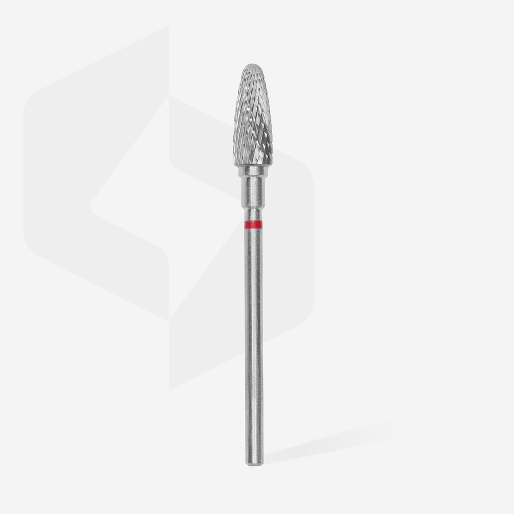 Staleks Pro Expert Carbide Nail Drill Bit Corn Red Head Diameter 5 mm Working Part 13 mm FT90R050/13